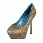 Sergio Rossi Croc Skin High Heel Platform Pumps Shoes Sz 5 5.5 6 7.5 8 9 10.5