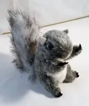 Folkmanis Mini Gray Squirrel Finger Puppet #2648 BRAND NEW Realistic Plush