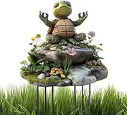 Decorative Pot Stakes - Cute 2D Acrylic Turtle Ground Insert,Garden Outdoor Waterproof Decorative Stakes for Patio Yard Walkway Lawn