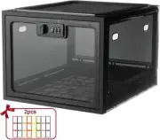 Lalifebuss Combination Lock Boxes for Personal Items, Lockable Storage Black