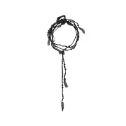 [KUNDO] K- 170 Glass Beads and Silk Muslin Neck Piece Black
