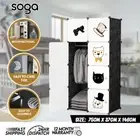 SOGA Black Portable 8 Cubes Storage Cabinet DIY Shelves Wardrobe Organiser