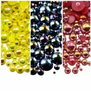 AB Color Half Round Flat back bead ABS Imitation Pearls Nail Art Fashion Jewelry