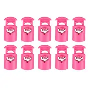 10pcs Cord Lock Single Hole Spring Toggle Stopper for Drawstring, Rose Red