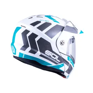 【SOL Helmets】SM-6P複合可掀式安全帽 (前衛者_白/綠) ｜ SOL安全帽官方商城