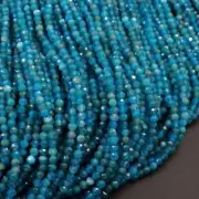 2MM 3MM Natural Neon Apatite Faceted Round AAA Gemstone Jewelry Making Beads 12"