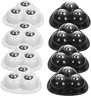 8Pcs Mini Swivel Caster Wheels Self Adhesive Quiet Roller Wheels with Ball Bearing Heavy Duty Small Appliance Wheels for Furniture Storage Boxes Bedside Tables