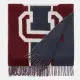 【COACH】新款LOGO寬版羊毛圍巾、披巾(紅藍)