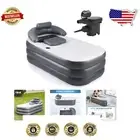 Foldable Inflatable Bathtub with Pillow and Cup Holder for On-the-Go Relaxation