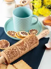 Cookie Mold Fondant Cake decorating Baking lover gift Embossed rolling pin Clay