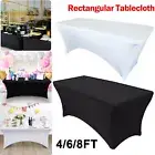 FITTED Table Cloths Trestle Tablecloth Washable Rectangle 4/6/8ft Table Cover