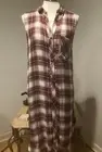 Rails Jordyn Red & White Plaid Sleeveless Tunic Top With Side Split NWT Size M