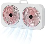 Small Fan | Tiny Double-Headed Personal Cooler,Powerful USB Rechargeable Hangable Fan for Indoor Outdoor Bedroom Nursery Camping Travel Tent