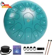 Rain Drum for outside Garden,Steel Tongue Drum 12 Inches 15 Notes Musical Instru