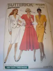 WOMENS UNCUT EASY BUTTERICK Sewing Pattern 4106 CAREER SKIRT TOP SIZE 12 14 16