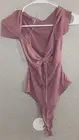 NWT Wild Fable Cut Out Short Sleeve Bodysuit Top S Mauve (R5)