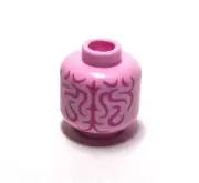 Lego - Minifigure Utensil / Head - Pink Brain Pattern