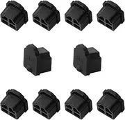 uxcell 10 Pcs RJ11 Anti Dust Plug Cap, Rubber Port Cover Stopper Anti Dust Plug Protector for RJ11 Plug Connectors Telephones, Black