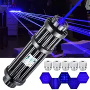 Green Blue Red Laser Pointer Pen USB Rechargeable Visible Beam W/5 Caps