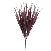 5 Pack Dark Red Artificial Grass Stem 35cm Long UV Resistant (Indoor or Outdoor)