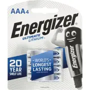 Energizer Ultimate Lithium Aaa Battery 4 Pack
