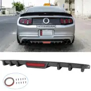 For Ford Mustang GT GT500 Carbon Fiber Rear Bumper Diffuser With LED Brake Light (for: Ford)