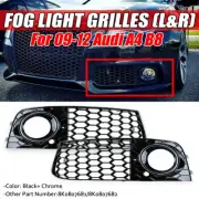 Honeycomb RS4 Style Front Fog Light Mesh Grille Grill Cover For Audi A4 B8 09-12 (for: Audi)