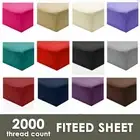 2000TC 100% Microfibre Fitted Sheet Fitted Sheet No Flat Double Queen King Size