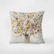 Cushion Covers Cushion Covers 40cm x 40cm Beige Yellow Vase Cushion Covers Invisible Zipper Sofa Cushions Outdoor Cushions Garden Cushions Decorative Pillows Square Pillow Case