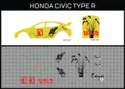 HotWheels(1/64), Honda Civic "Sake 001" Waterslide, Printed White First, Decals