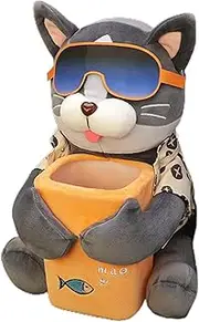 Dog Car Tissue Box - Dog Tissue Holder, 2 in 1 Plush Trash Can | Creative Animal Cartoon Tissue Box Decorative Organizer, Car Tissue Holder Leakproof Interior Bin for Storage, Organization, Automotive