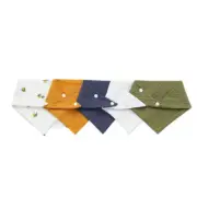 5Pcs/Set Newborn Baby Bibs Feeding Drool Bibs Solid Color Cartoon Snap Button So