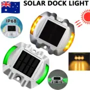 1/2PCS Solar LED Pathway Driveway Lights Lamp Dock Step Road Safety Marker Lamp