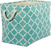 DII Polyester Container with Handles, Lattice Storage Bin, Medium, Aqua