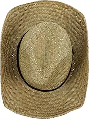 [Yardenfun] Men's Straw Cowboy Hat Wide Brim Sun Hat for Men Lightweight and Breathable