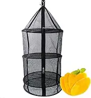 Grass Drying Rack - Black Mesh Dryer Net - Round Plant Tray with Zipper, Flower Dehydrators, Garden Grass Storage for Drying Plants Fruits