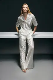 Sequin Woven Wide Leg Pants