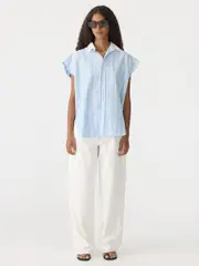 Stripe Scoop Hem Shirt