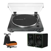 Audio-Technica AT-LP60XBT Turntable Black with Bluetooth Speakers and Care Kit