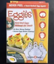 NEW Eggies 6 Pack Hard-Boiled Egg As Seen On TV With Egg Separator Set
