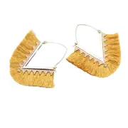 4PCS Women Fashion Alloy Geometric V Shape Tassel Earrings turmeric