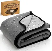 Waterproof Blanket Cover 80”x90” for Adults, Dogs, Cats or Any Pets - 100% Waterproof Furniture or Mattress Protector – Large Size for Twin, Queen, King Beds (Warm Gray/Cool Gray)