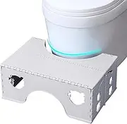 Toilet Step Stool - Bathroom Stools for Adults Sitting - Mimics Natural Toileting, Non-Slip Rubber Feet, C-Shaped Opening for Elder People, Kids, Child Foccar