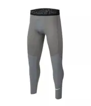 Nike Pro Big Kids Boy's Grey Base Layer Training Athletic Full Length Tights(XL)
