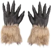[FOMIYES] Halloween Gloves Wolf Hand Gloves Costumes Werewolf Gloves Plush Gloves for Party Decorative Scary Gloves