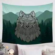 Indian Wolf Tapestry