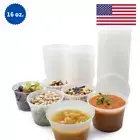 16 oz Heavy Duty Round Deli Food Soup Plastic Storage Containers w/Lids BPA free