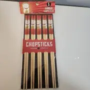 Maneki Cat 9" Bamboo Chopsticks 5 PAIR NEW