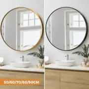 Oikiture Wall Mirrors Round Makeup Mirror Home Decro 50/60/70/80/90cm Black/Gold