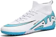 [Jacqilane] Men’s Soccer Shoes Cleats Football Boots Professional Training Outdoor Indoor Sneaker High-Top Spike Breathable Athletic